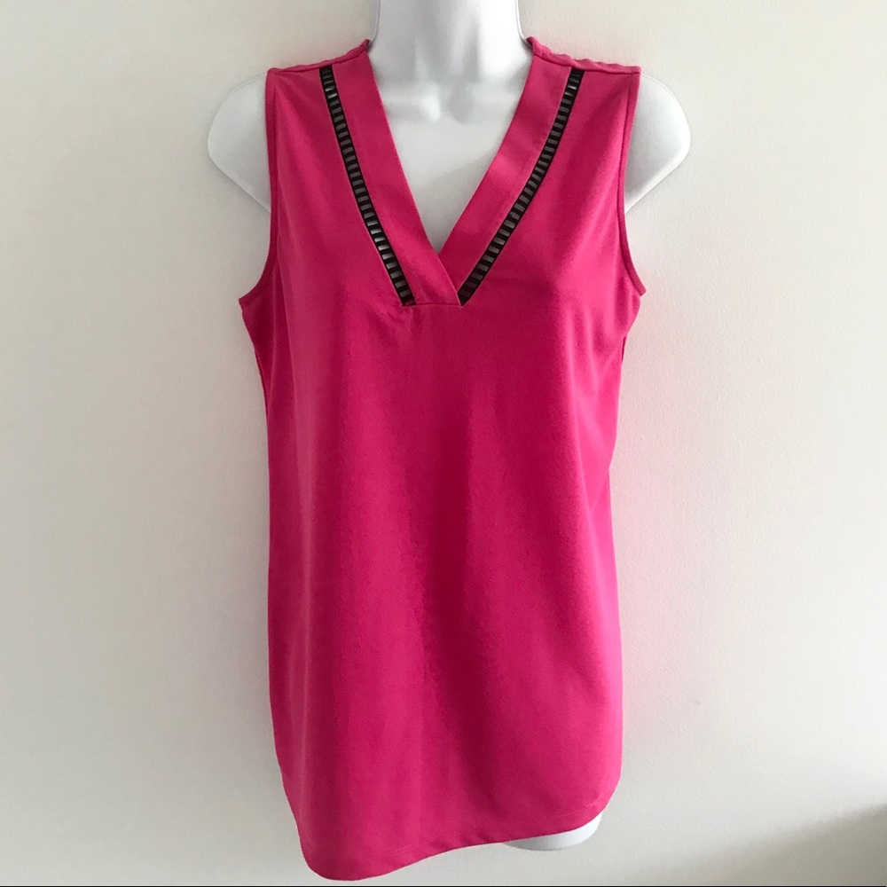 COPY - Calvin Klein Hot Pink Fuchsia V-Neck Loose Fitting Tank Top